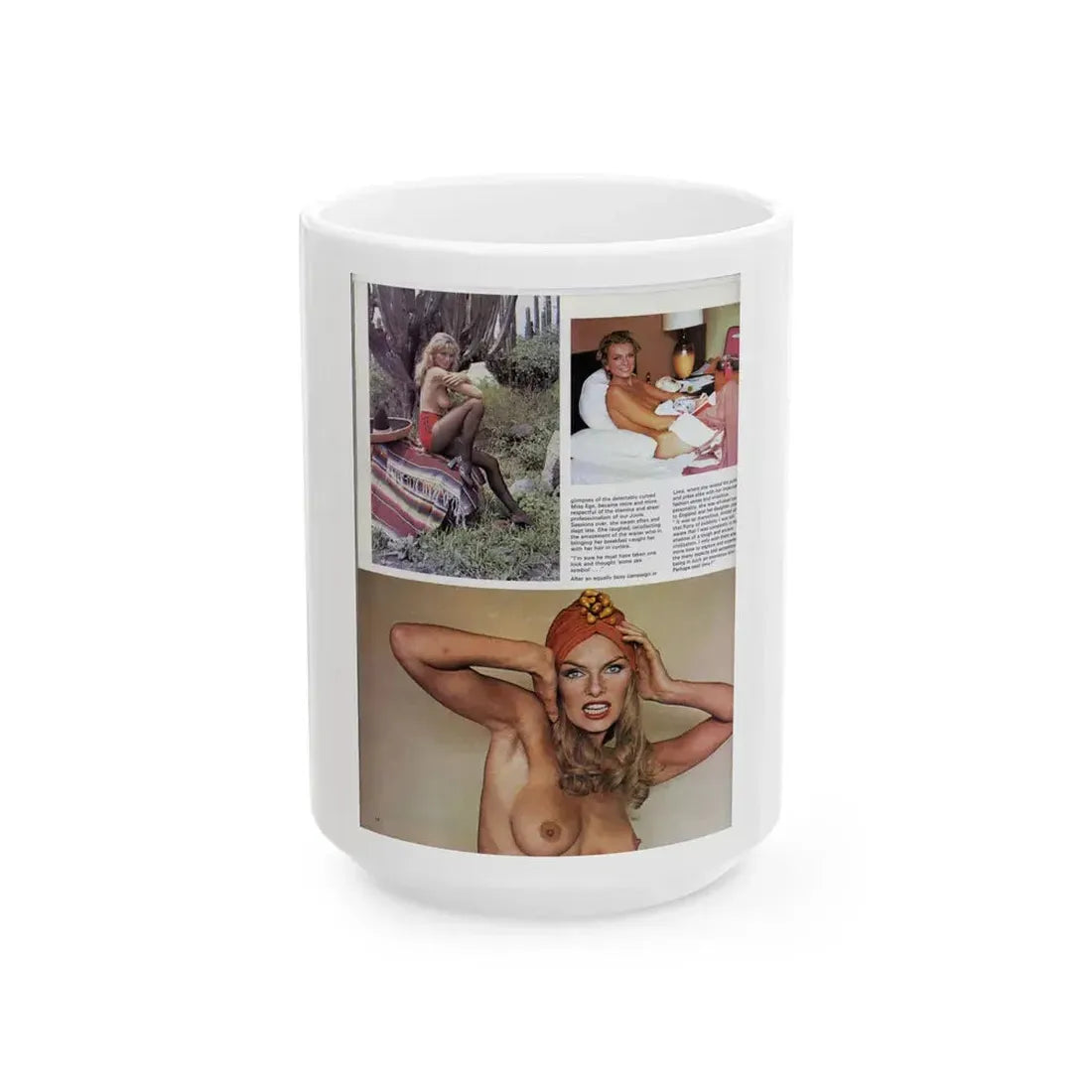 Julie Ege #147 - Topless Mag. Photos & Article (Vintage Female Icon) White Coffee Mug 15oz - Go Mug Yourself