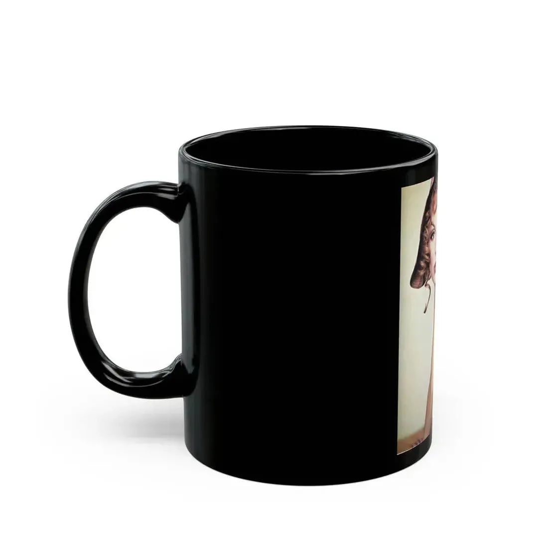 Julie Ege #147 - Topless (Vintage Female Icon) Black Coffee Mug - Go Mug Yourself