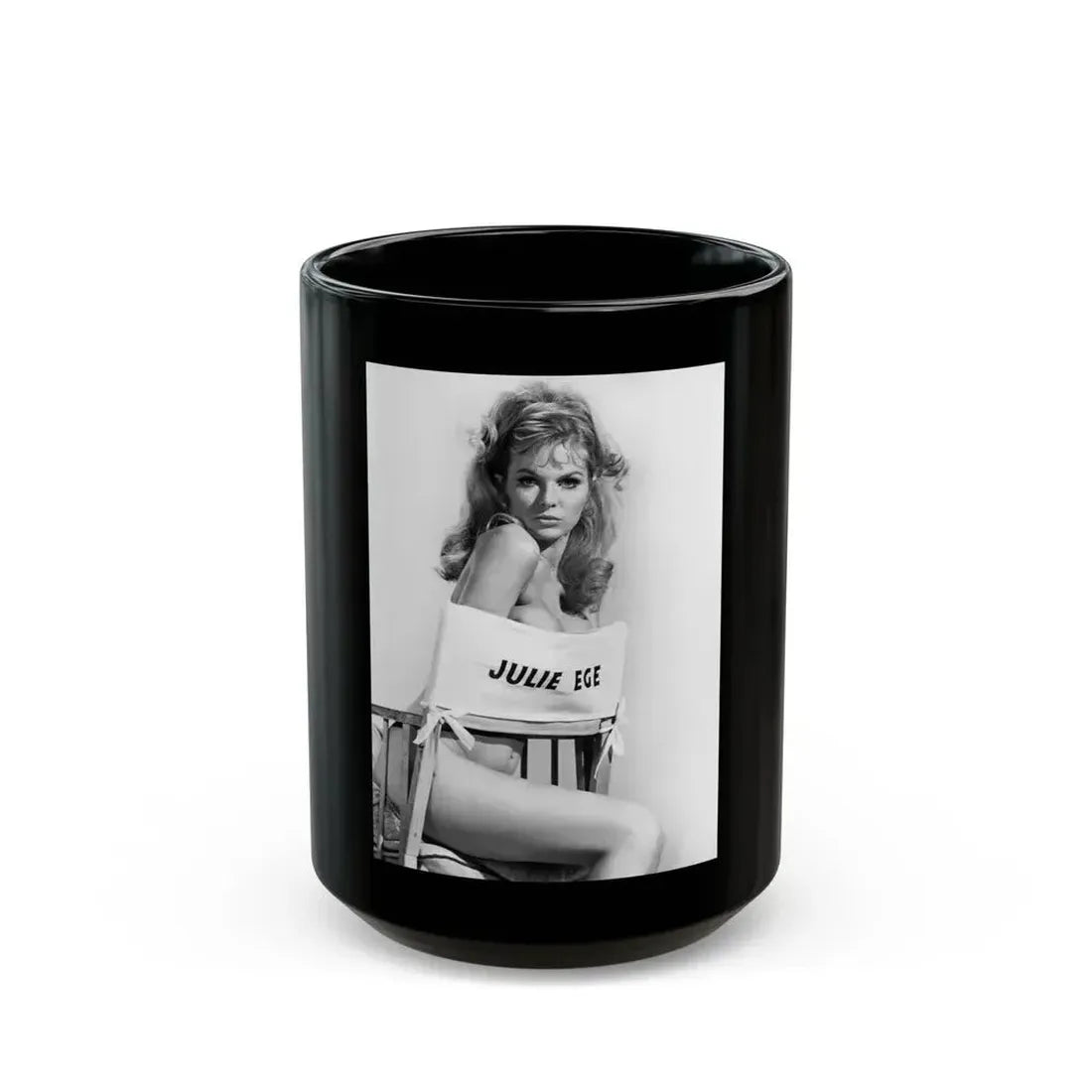 Julie Ege #151 (Vintage Female Icon) Black Coffee Mug 15oz - Go Mug Yourself