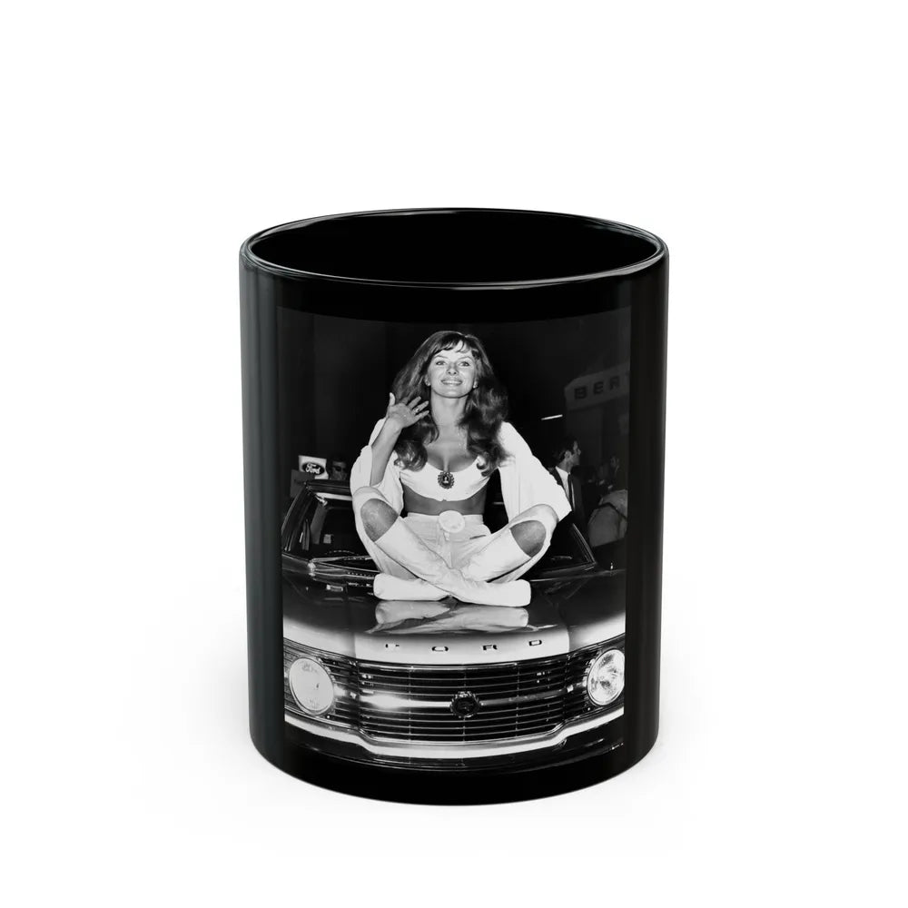 Julie Ege #176 (Vintage Female Icon) Black Coffee Mug-11oz-Go Mug Yourself