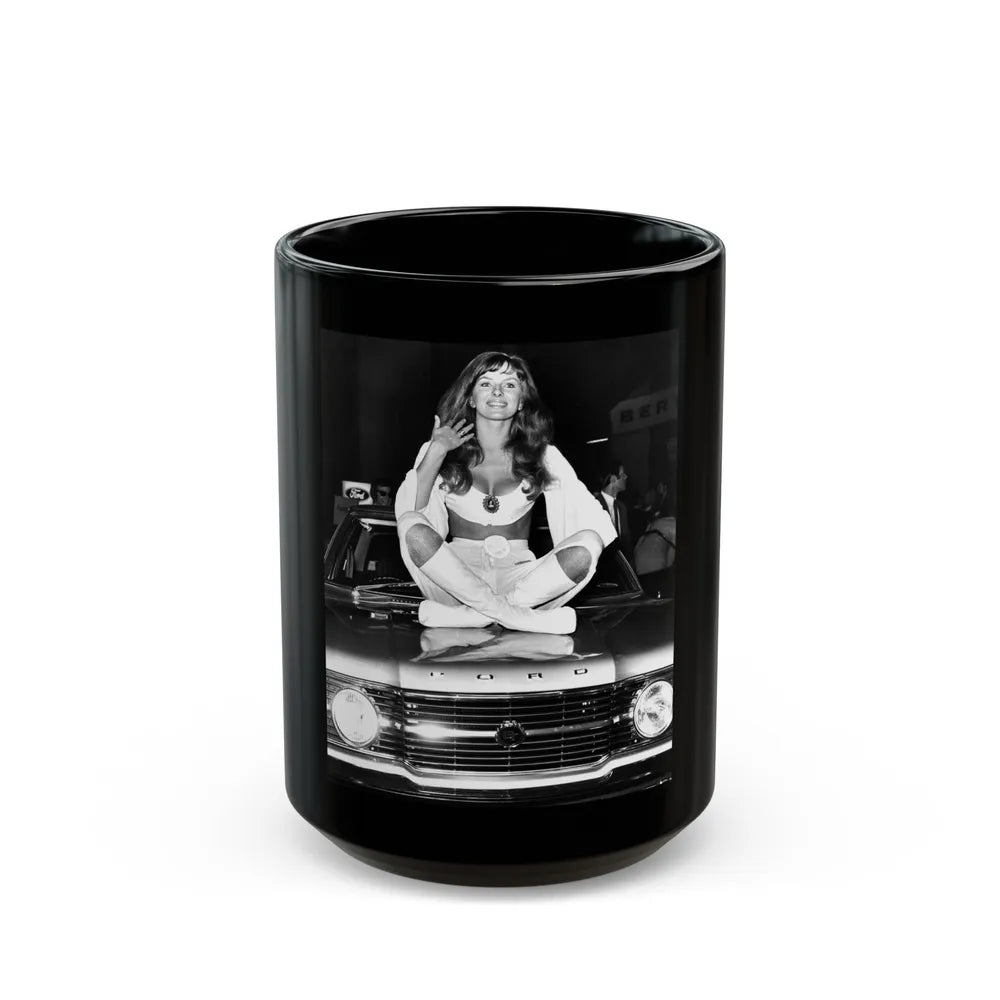 Julie Ege #176 (Vintage Female Icon) Black Coffee Mug-15oz-Go Mug Yourself