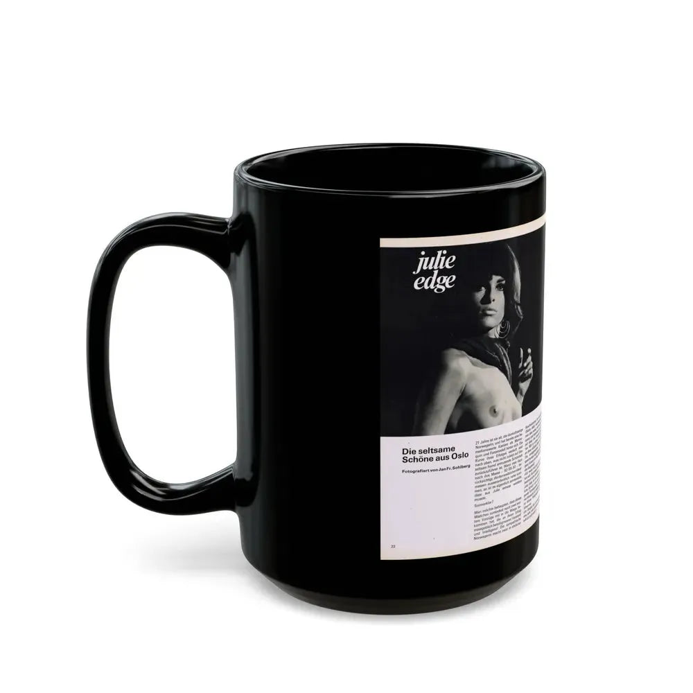 Julie Ege #178 (Vintage Female Icon) Black Coffee Mug - Go Mug Yourself