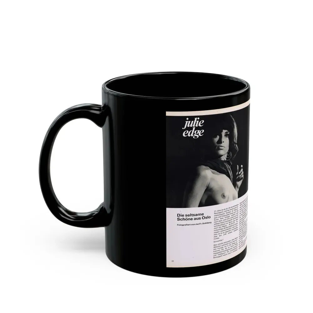 Julie Ege #178 (Vintage Female Icon) Black Coffee Mug - Go Mug Yourself
