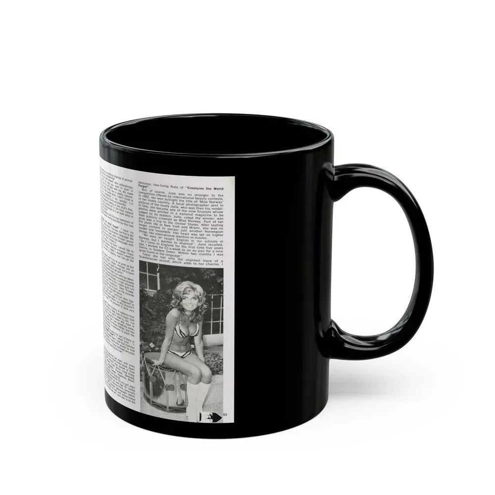 Julie Ege #187 (Vintage Female Icon) Black Coffee Mug - Go Mug Yourself