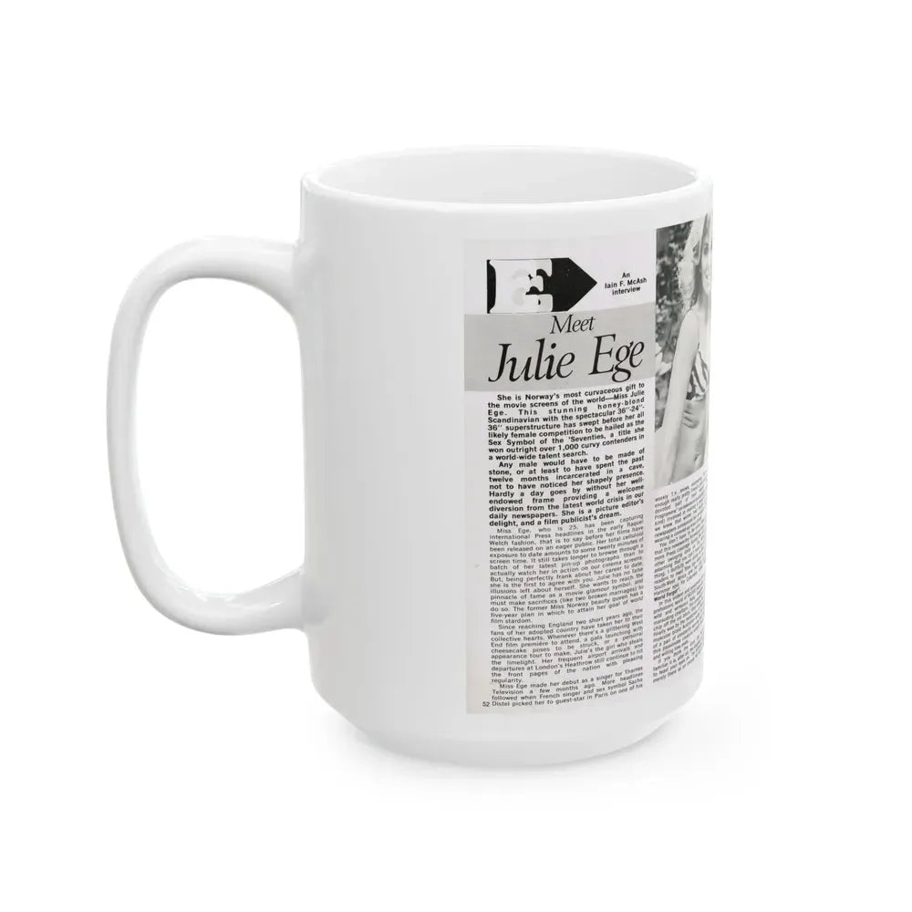 Julie Ege #187 (Vintage Female Icon) White Coffee Mug - Go Mug Yourself
