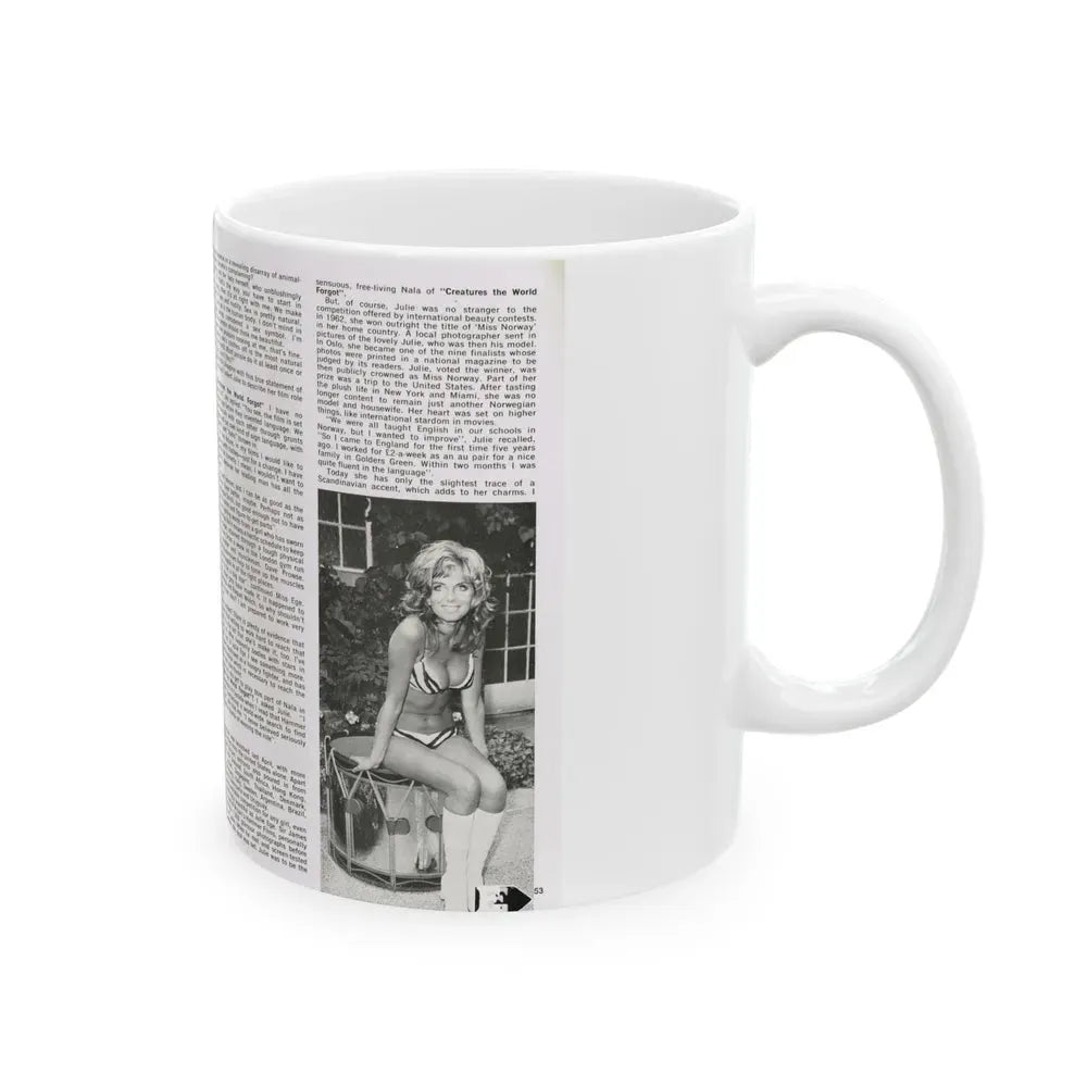 Julie Ege #187 (Vintage Female Icon) White Coffee Mug - Go Mug Yourself