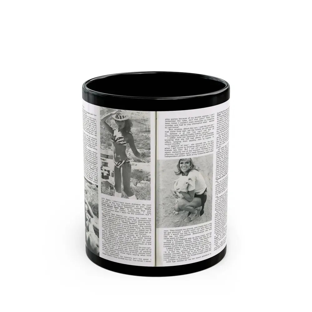 Julie Ege #188 (Vintage Female Icon) Black Coffee Mug 11oz - Go Mug Yourself