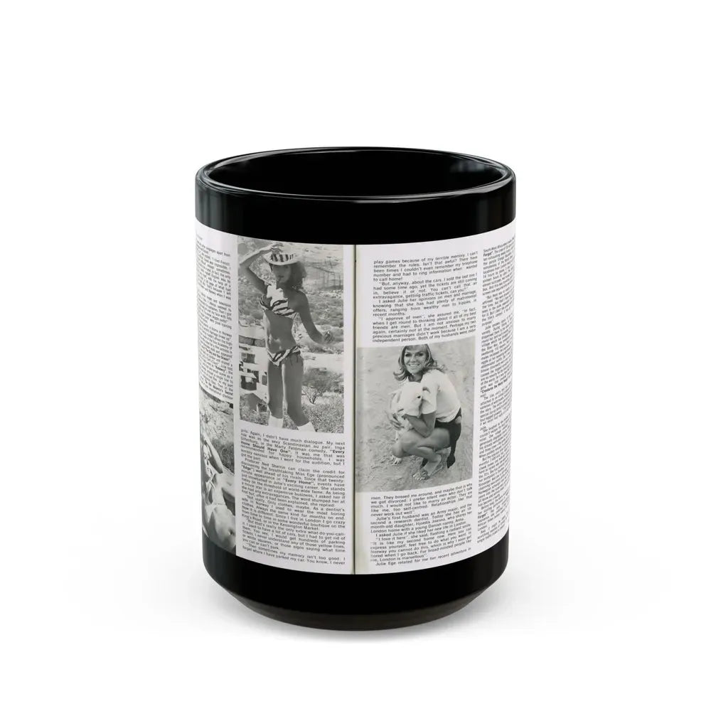Julie Ege #188 (Vintage Female Icon) Black Coffee Mug 15oz - Go Mug Yourself