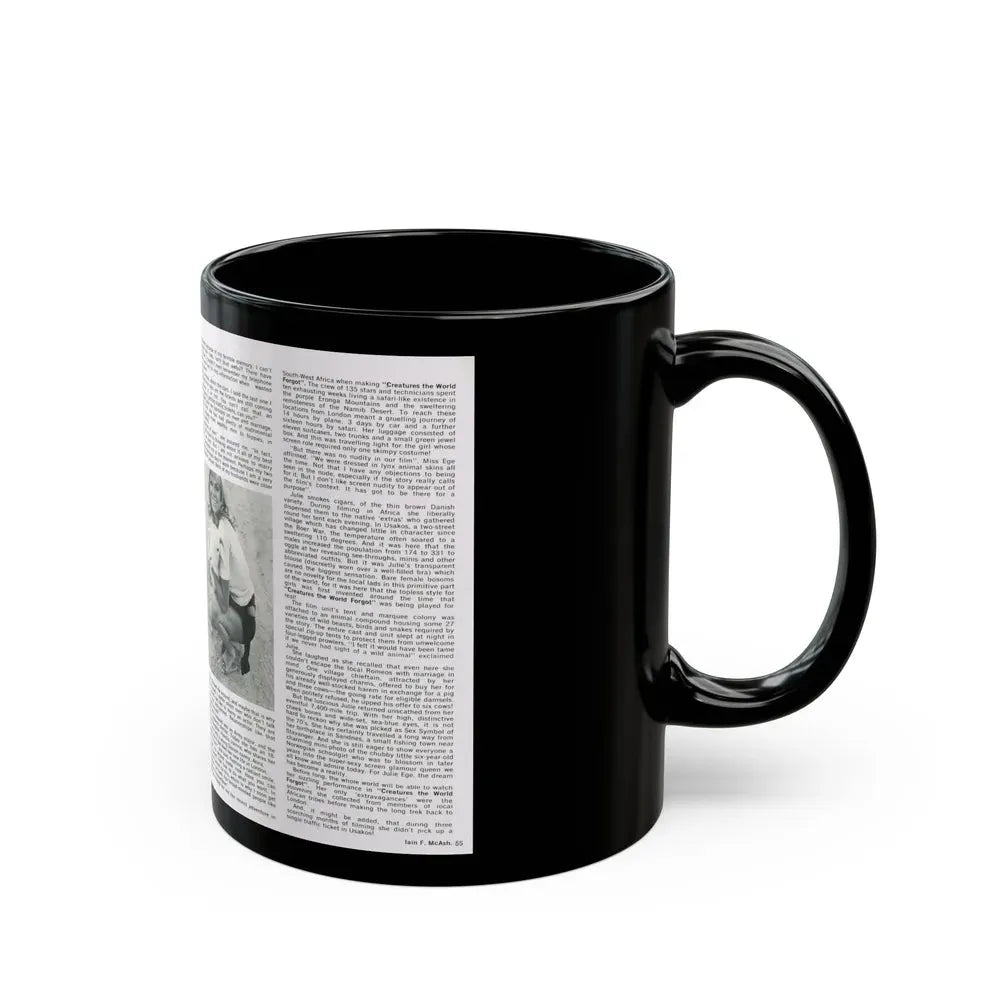 Julie Ege #188 (Vintage Female Icon) Black Coffee Mug - Go Mug Yourself