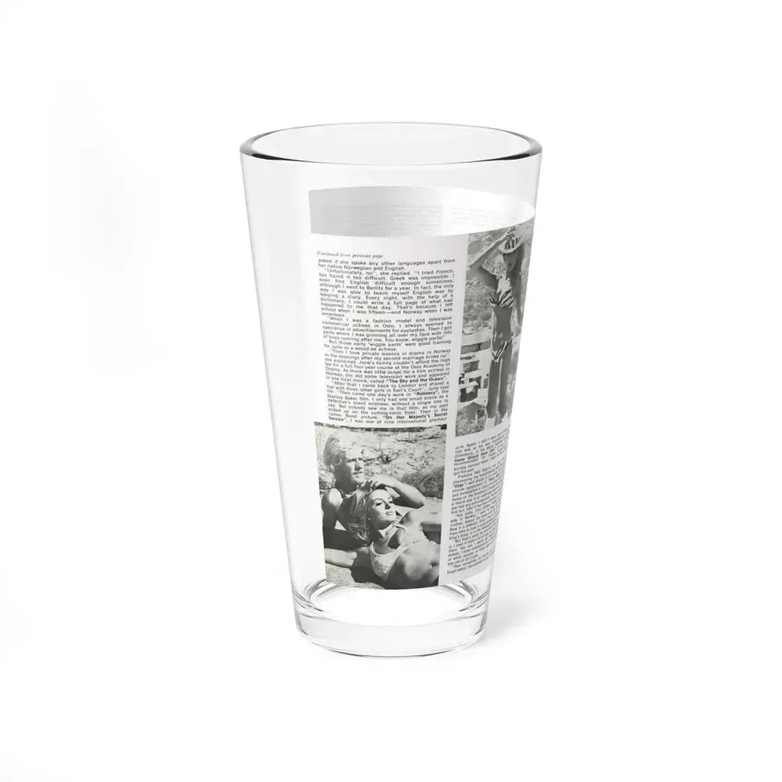 Julie Ege #188 (Vintage Female Icon) Pint Glass 16oz - Go Mug Yourself