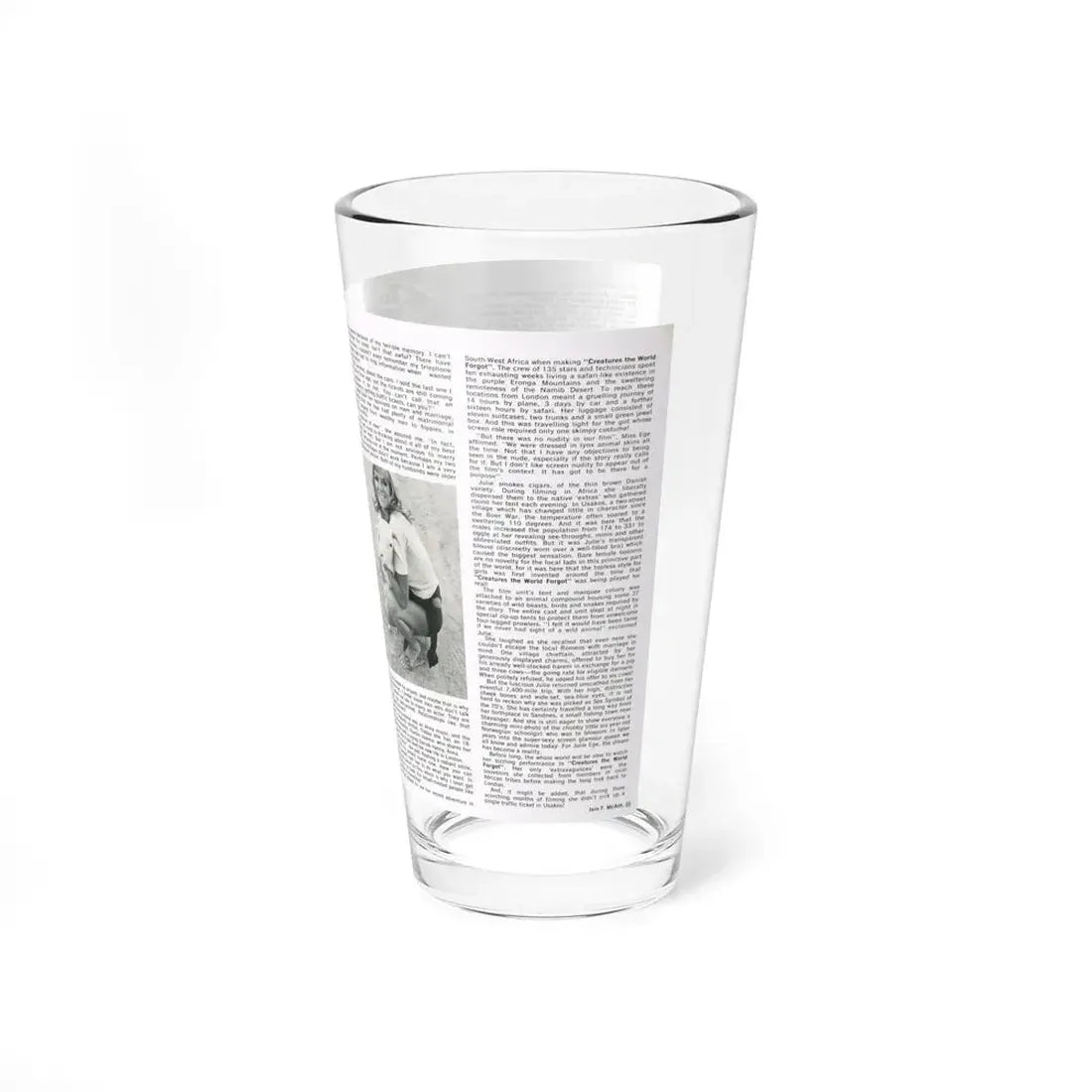 Julie Ege #188 (Vintage Female Icon) Pint Glass 16oz - Go Mug Yourself