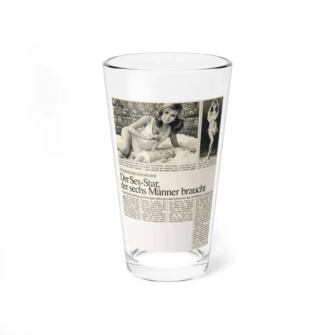 Julie Ege #189 (Vintage Female Icon) Pint Glass 16oz 16oz - Go Mug Yourself