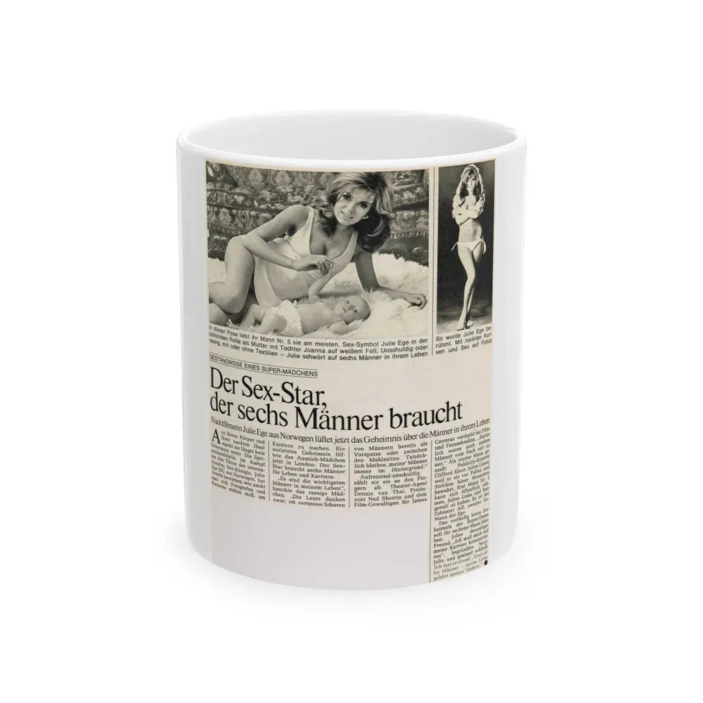 Julie Ege #189 (Vintage Female Icon) White Coffee Mug 11oz - Go Mug Yourself