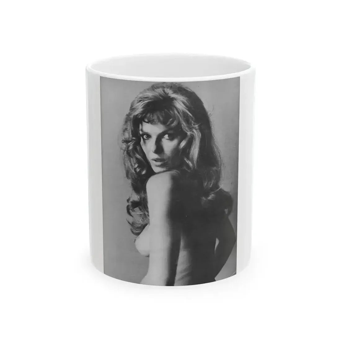 Julie Ege #196 - Topless (Vintage Female Icon) White Coffee Mug 11oz - Go Mug Yourself