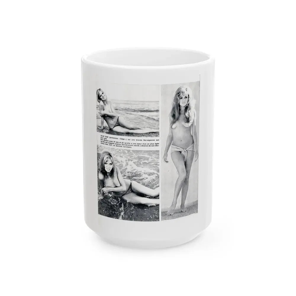 Julie Ege #199 (Vintage Female Icon) White Coffee Mug 15oz - Go Mug Yourself