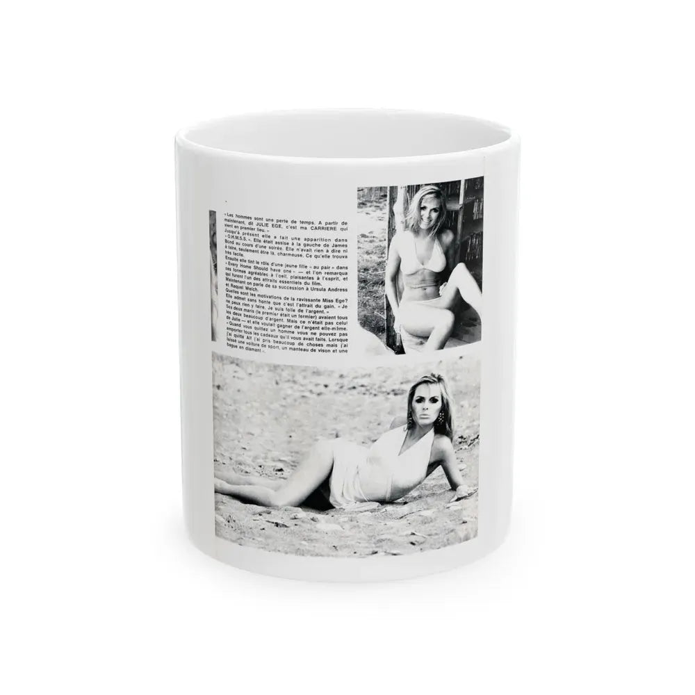 Julie Ege #201 (Vintage Female Icon) White Coffee Mug 11oz - Go Mug Yourself