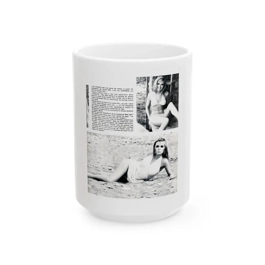 Julie Ege #201 (Vintage Female Icon) White Coffee Mug 15oz - Go Mug Yourself