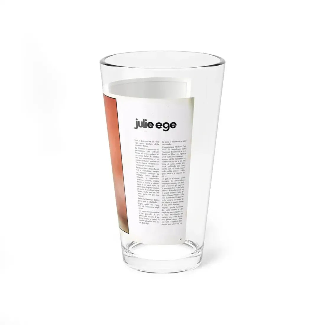 Julie Ege #210 (Vintage Female Icon) Pint Glass 16oz - Go Mug Yourself