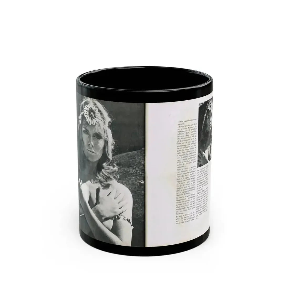 Julie Ege #213 (Vintage Female Icon) Black Coffee Mug 11oz - Go Mug Yourself