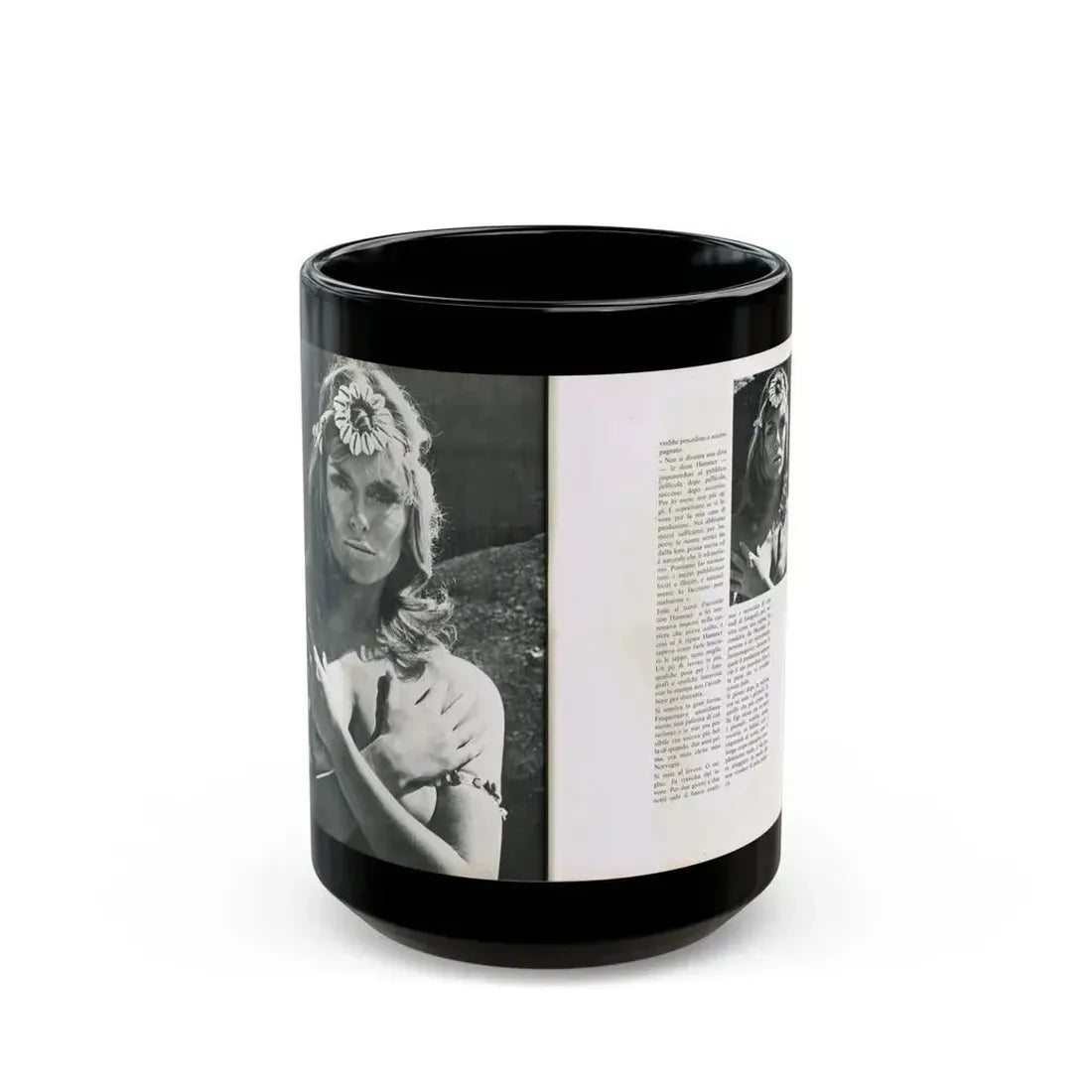 Julie Ege #213 (Vintage Female Icon) Black Coffee Mug 15oz - Go Mug Yourself