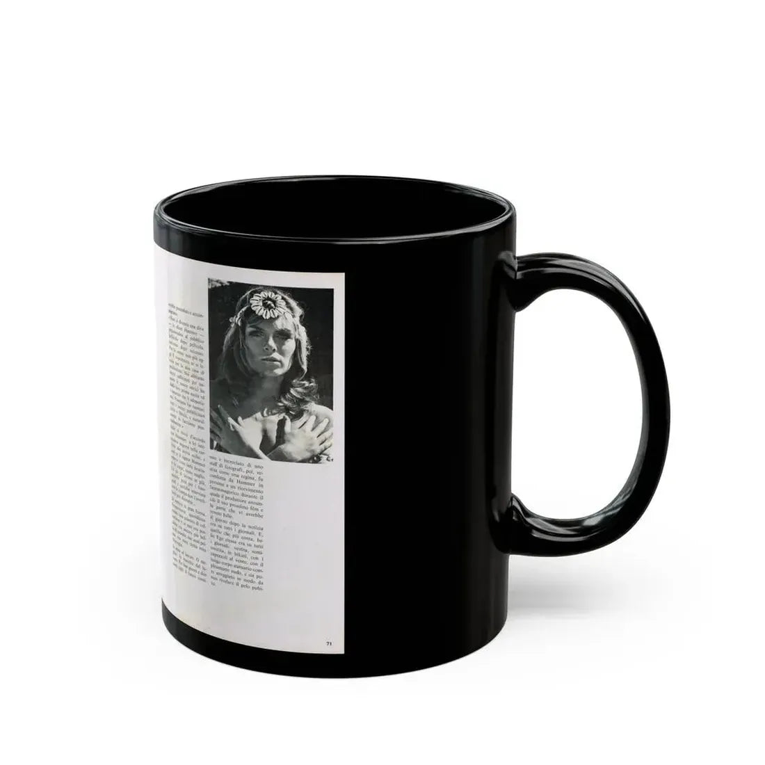Julie Ege #213 (Vintage Female Icon) Black Coffee Mug - Go Mug Yourself