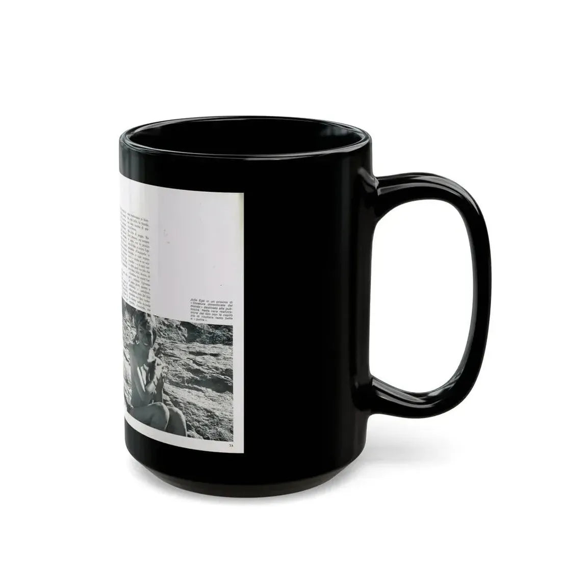 Julie Ege #214 (Vintage Female Icon) Black Coffee Mug - Go Mug Yourself