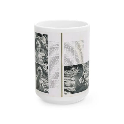 Julie Ege #214 (Vintage Female Icon) White Coffee Mug 15oz - Go Mug Yourself