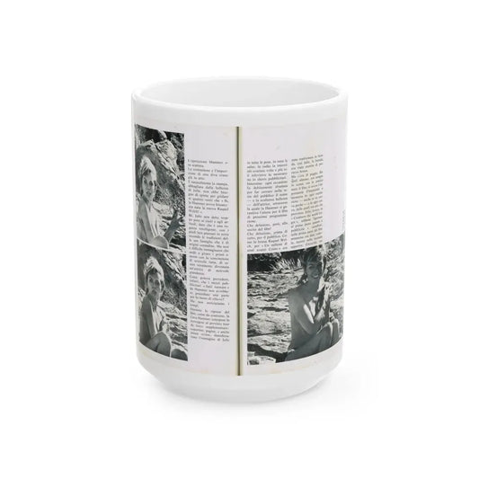 Julie Ege #214 (Vintage Female Icon) White Coffee Mug 15oz - Go Mug Yourself