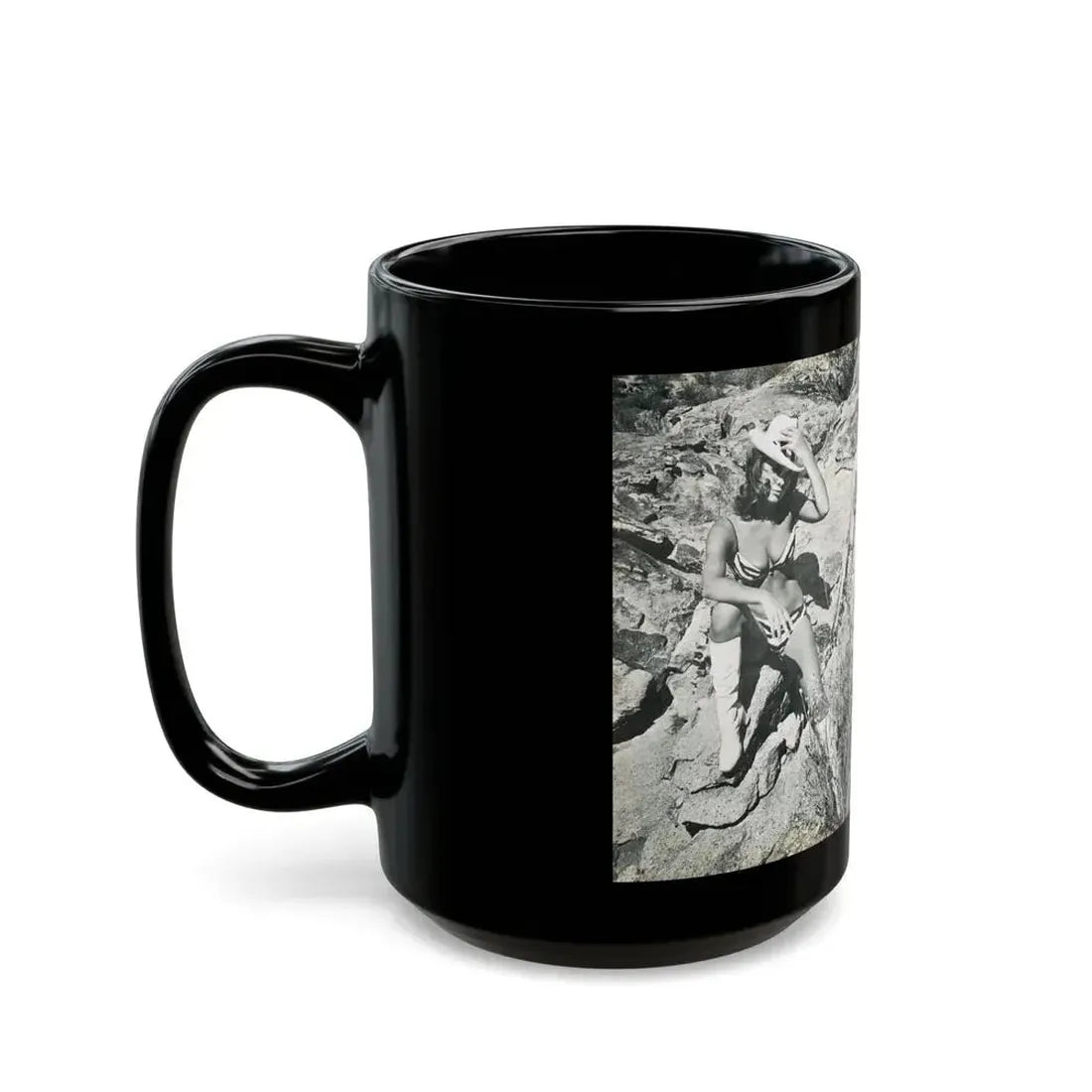 Julie Ege #215 (Vintage Female Icon) Black Coffee Mug - Go Mug Yourself