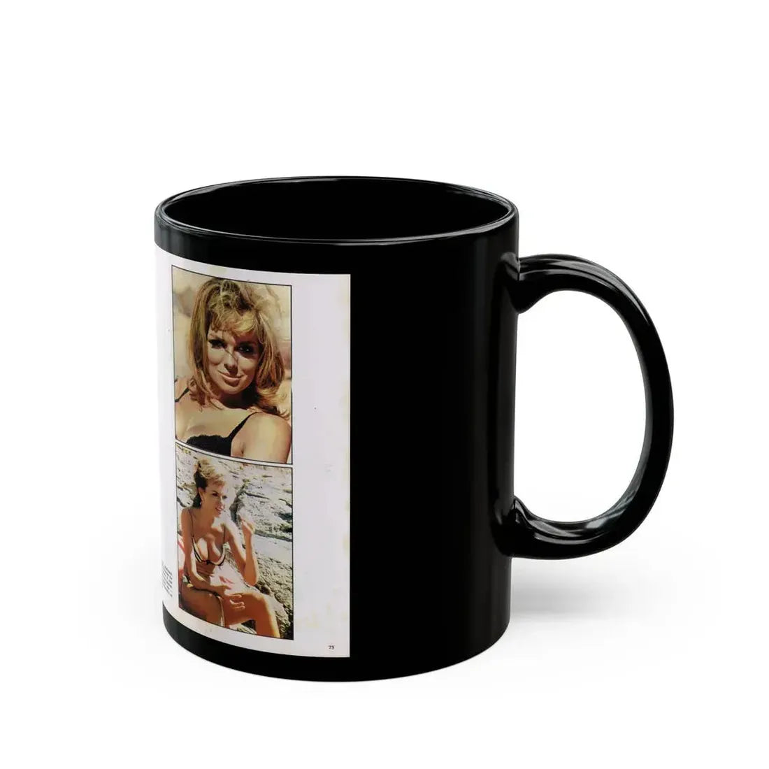 Julie Ege #215 (Vintage Female Icon) Black Coffee Mug - Go Mug Yourself