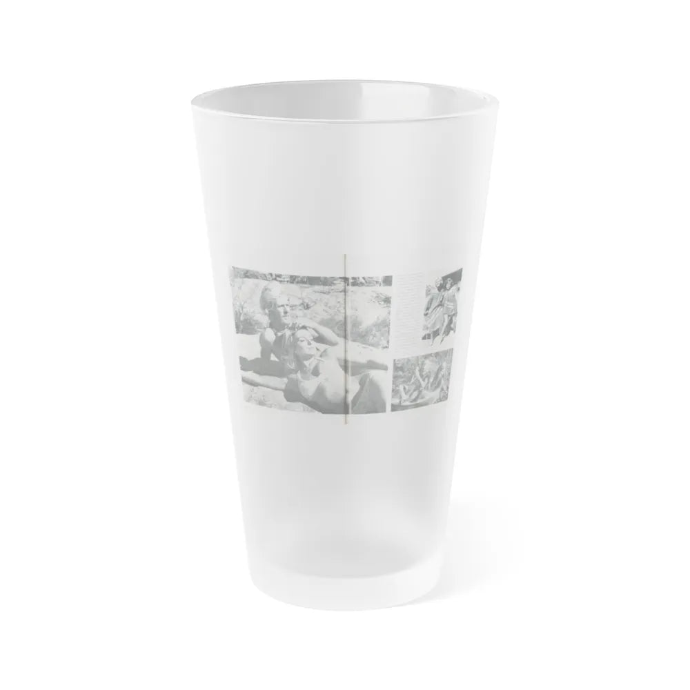 Julie Ege #216 (Vintage Female Icon) Frosted Pint Glass 16oz-16oz-Frosted-Go Mug Yourself