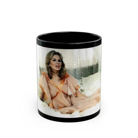 Julie Ege #219 - Color 8x10 Nearly Full Body Glamour Bed Shot from Early 70's (Vintage Female Icon) Black Coffee Mug 11oz - Go Mug Yourself