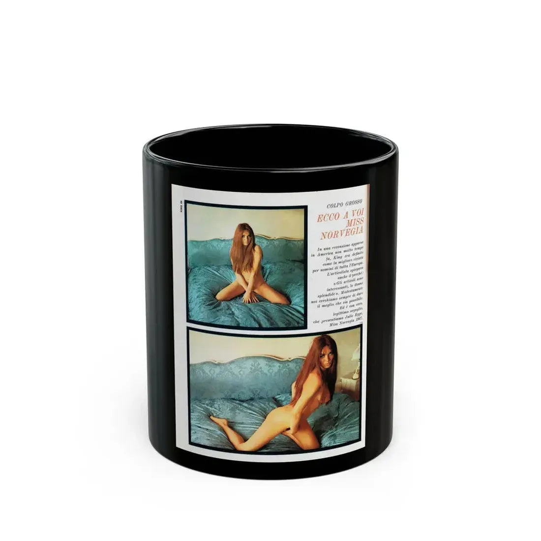 Julie Ege #244 (Vintage Female Icon) Black Coffee Mug 11oz - Go Mug Yourself