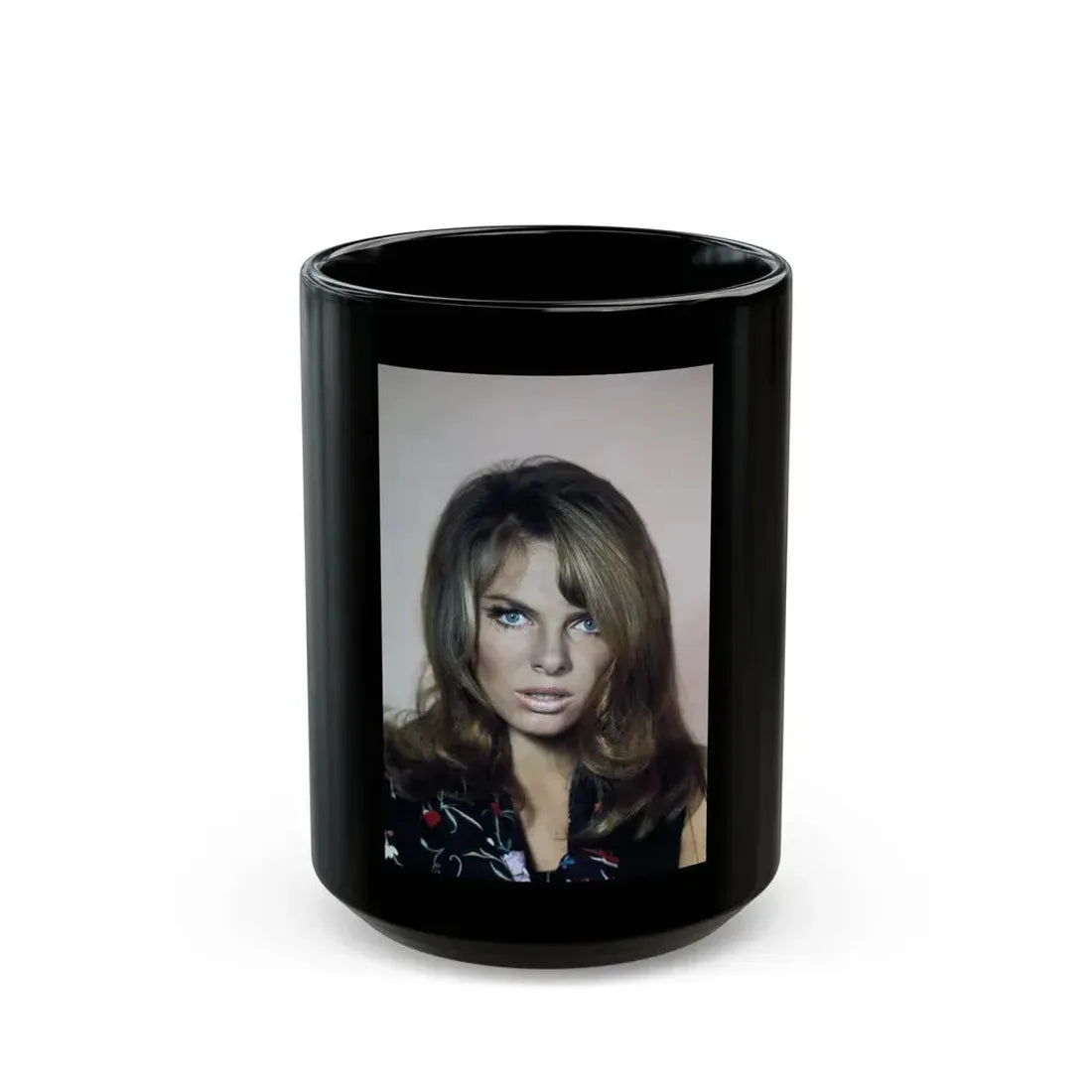 Julie Ege #256 (Vintage Female Icon) Black Coffee Mug 15oz - Go Mug Yourself