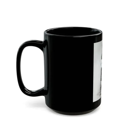Julie Ege #269 - 8x10 B&W Full Body Semi Nude from 70's via a HQ (Vintage Female Icon) Black Coffee Mug - Go Mug Yourself