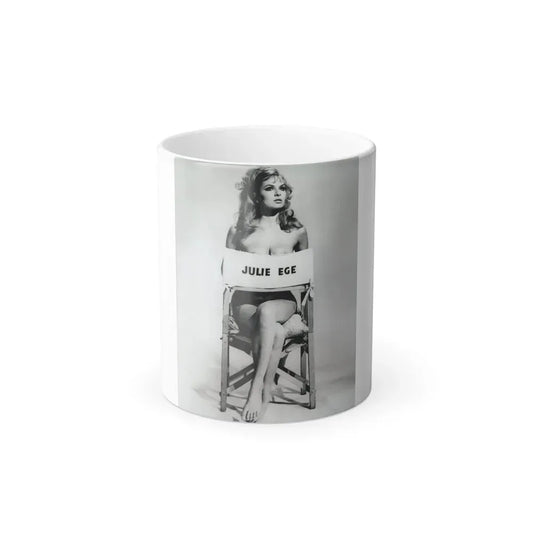 Julie Ege #269 - 8x10 B&W Full Body Semi Nude from 70's via a HQ (Vintage Female Icon) Color Changing Coffee Mug 11oz - Go Mug Yourself