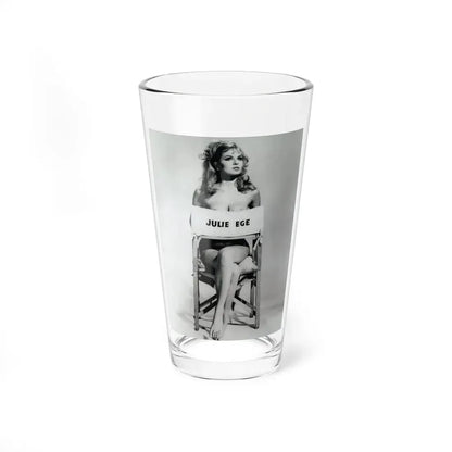 Julie Ege #269 - 8x10 B&W Full Body Semi Nude from 70's via a HQ (Vintage Female Icon) Pint Glass 16oz 16oz - Go Mug Yourself
