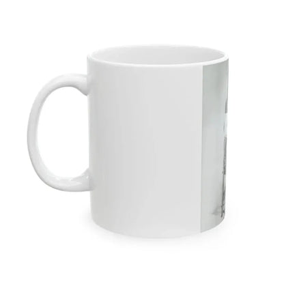Julie Ege #269 - 8x10 B&W Full Body Semi Nude from 70's via a HQ (Vintage Female Icon) White Coffee Mug - Go Mug Yourself