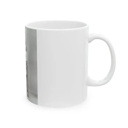 Julie Ege #269 - 8x10 B&W Full Body Semi Nude from 70's via a HQ (Vintage Female Icon) White Coffee Mug - Go Mug Yourself