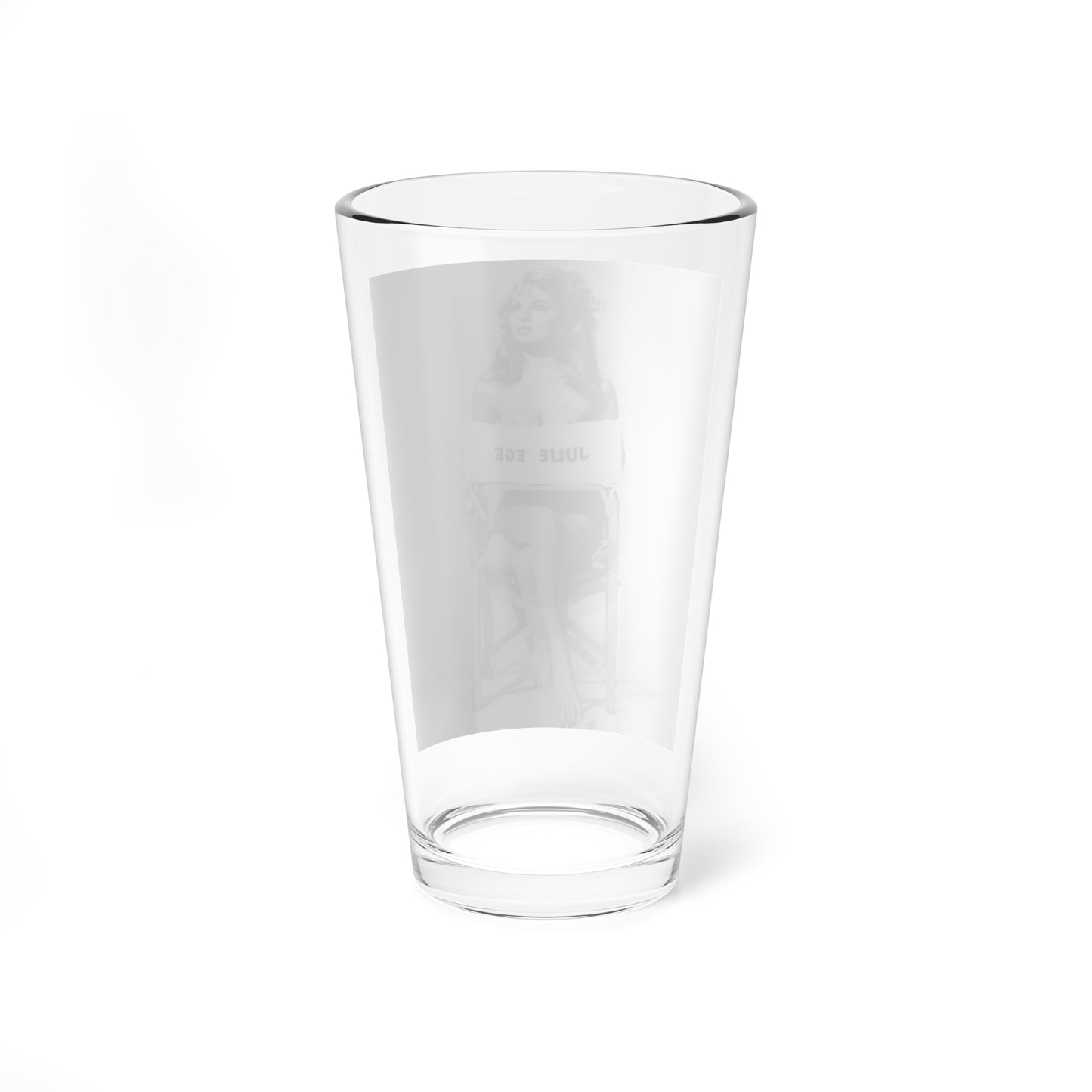 Julie Ege #269 - 8x10 B&W Full Body Semi Nude from 70's via a HQ (Vintage Female Icon) Pint Glass 16oz-Go Mug Yourself