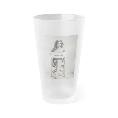 Julie Ege #270 - 8x10 B&W Full Body Semi Nude from 70's via a HQ LQ Re-Strike from (Vintage Female Icon) Frosted Pint Glass 16oz 16oz Frosted - Go Mug Yourself