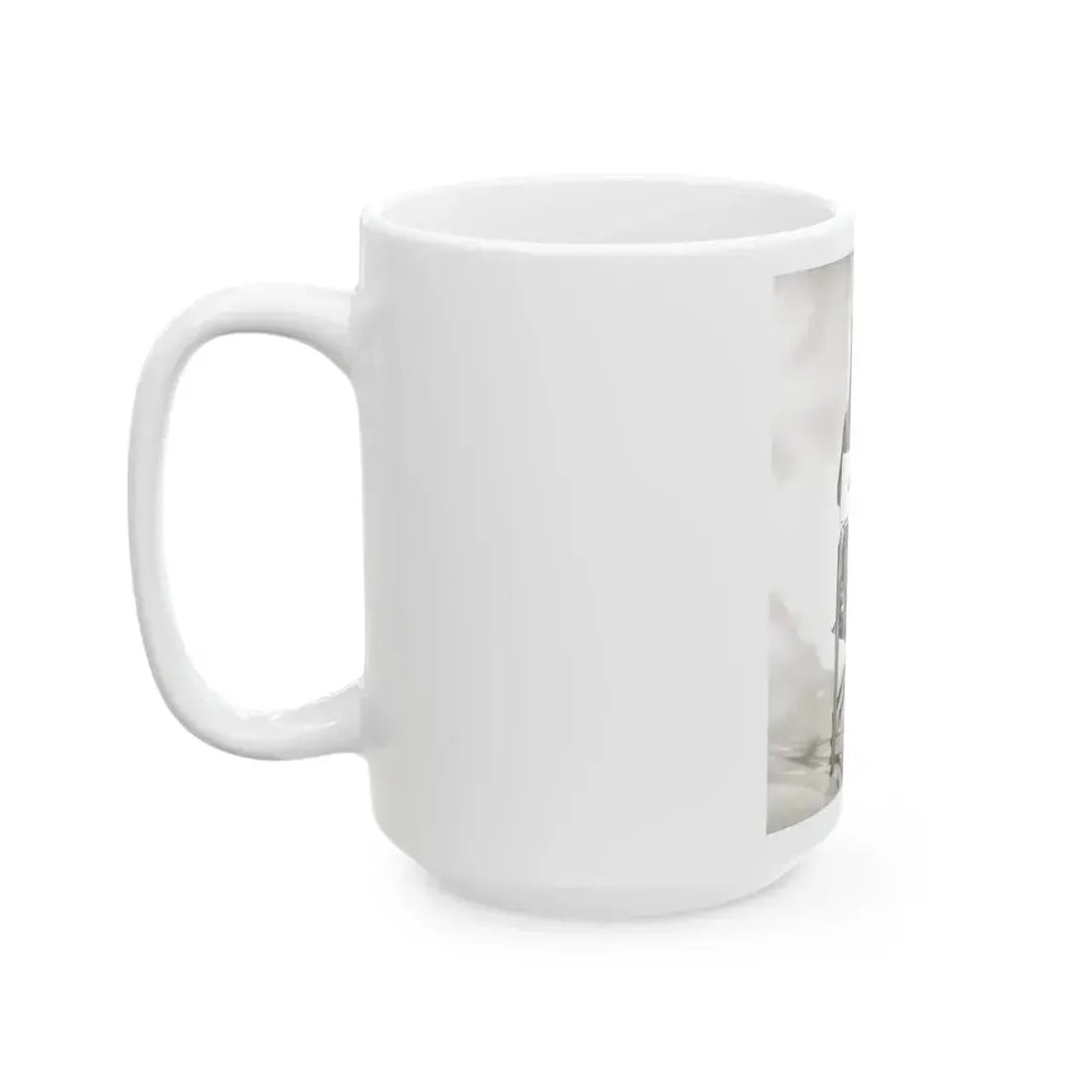 Julie Ege #270 - 8x10 B&W Full Body Semi Nude from 70's via a HQ LQ Re-Strike from (Vintage Female Icon) White Coffee Mug - Go Mug Yourself
