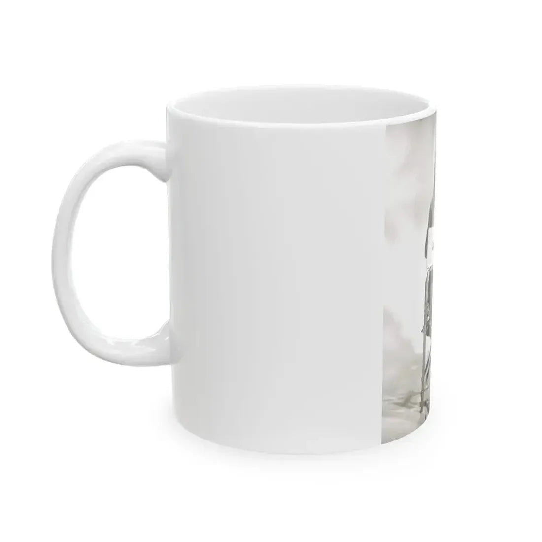 Julie Ege #270 - 8x10 B&W Full Body Semi Nude from 70's via a HQ LQ Re-Strike from (Vintage Female Icon) White Coffee Mug - Go Mug Yourself