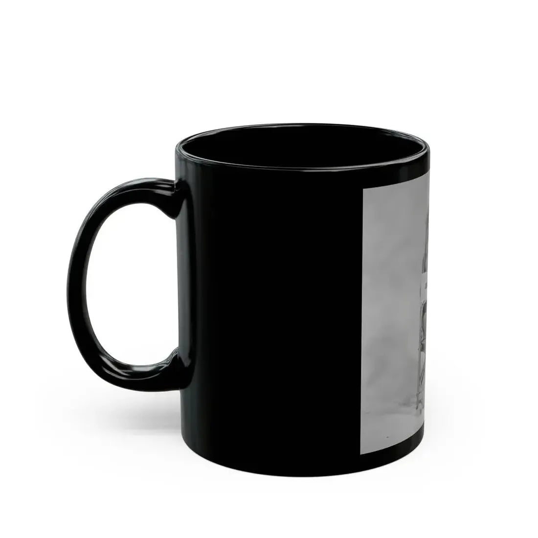 Julie Ege #271 - 8x10 B&W Semi Nude B&W Full Body Shot from 70's (Vintage Female Icon) Black Coffee Mug - Go Mug Yourself
