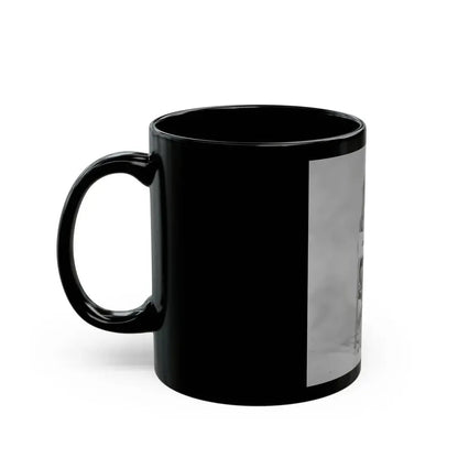 Julie Ege #271 - 8x10 B&W Semi Nude B&W Full Body Shot from 70's (Vintage Female Icon) Black Coffee Mug - Go Mug Yourself