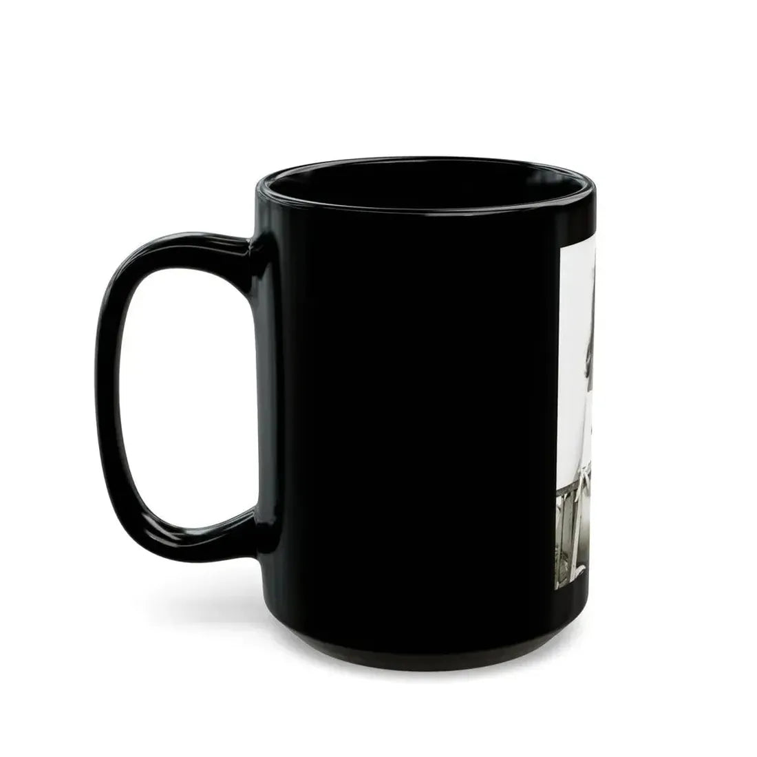 Julie Ege #272 - 7.5x12 B&W Full Body Semi Nude from 70's via a Good Quality Re-Strike (Vintage Female Icon) Black Coffee Mug - Go Mug Yourself
