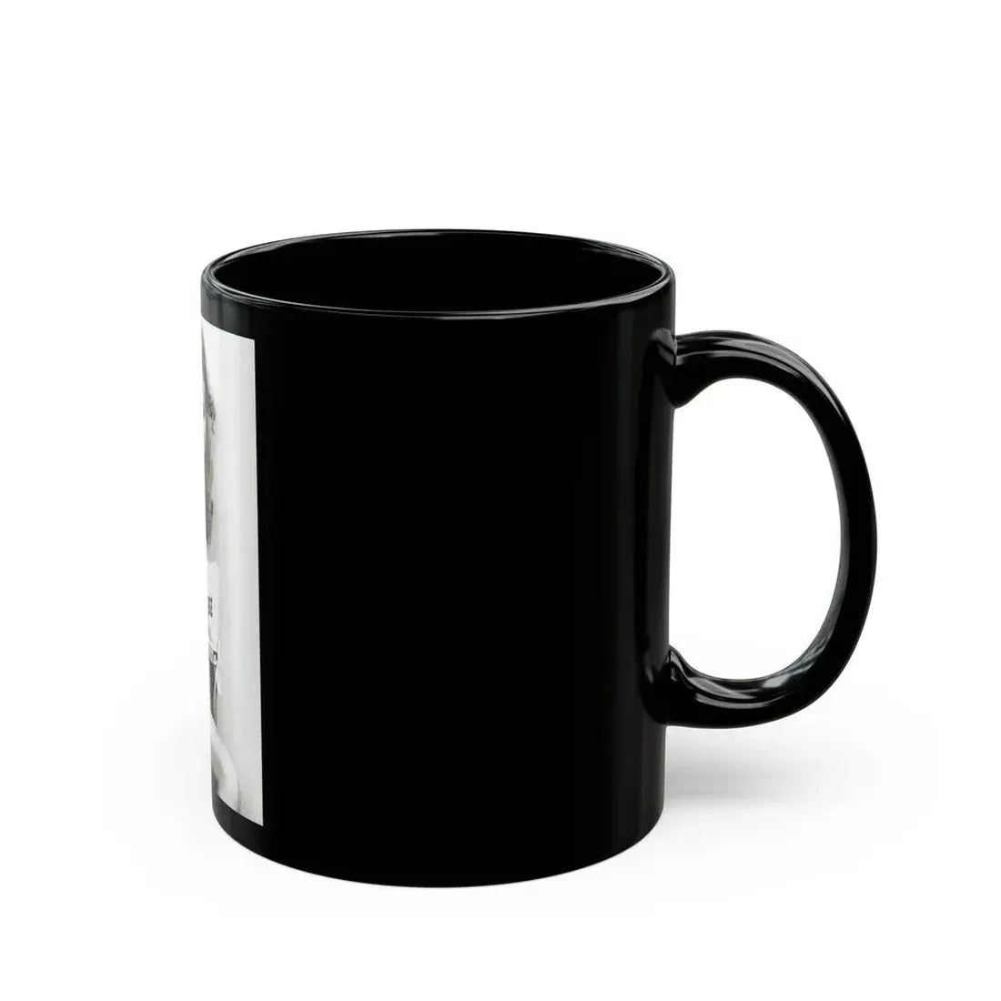 Julie Ege #272 - 7.5x12 B&W Full Body Semi Nude from 70's via a Good Quality Re-Strike (Vintage Female Icon) Black Coffee Mug - Go Mug Yourself