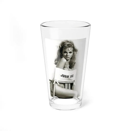 Julie Ege #272 - 7.5x12 B&W Full Body Semi Nude from 70's via a Good Quality Re-Strike (Vintage Female Icon) Pint Glass 16oz 16oz - Go Mug Yourself