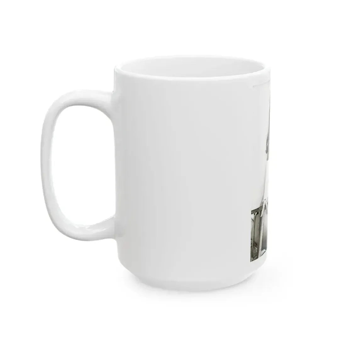 Julie Ege #272 - 7.5x12 B&W Full Body Semi Nude from 70's via a Good Quality Re-Strike (Vintage Female Icon) White Coffee Mug - Go Mug Yourself