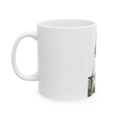 Julie Ege #272 - 7.5x12 B&W Full Body Semi Nude from 70's via a Good Quality Re-Strike (Vintage Female Icon) White Coffee Mug - Go Mug Yourself